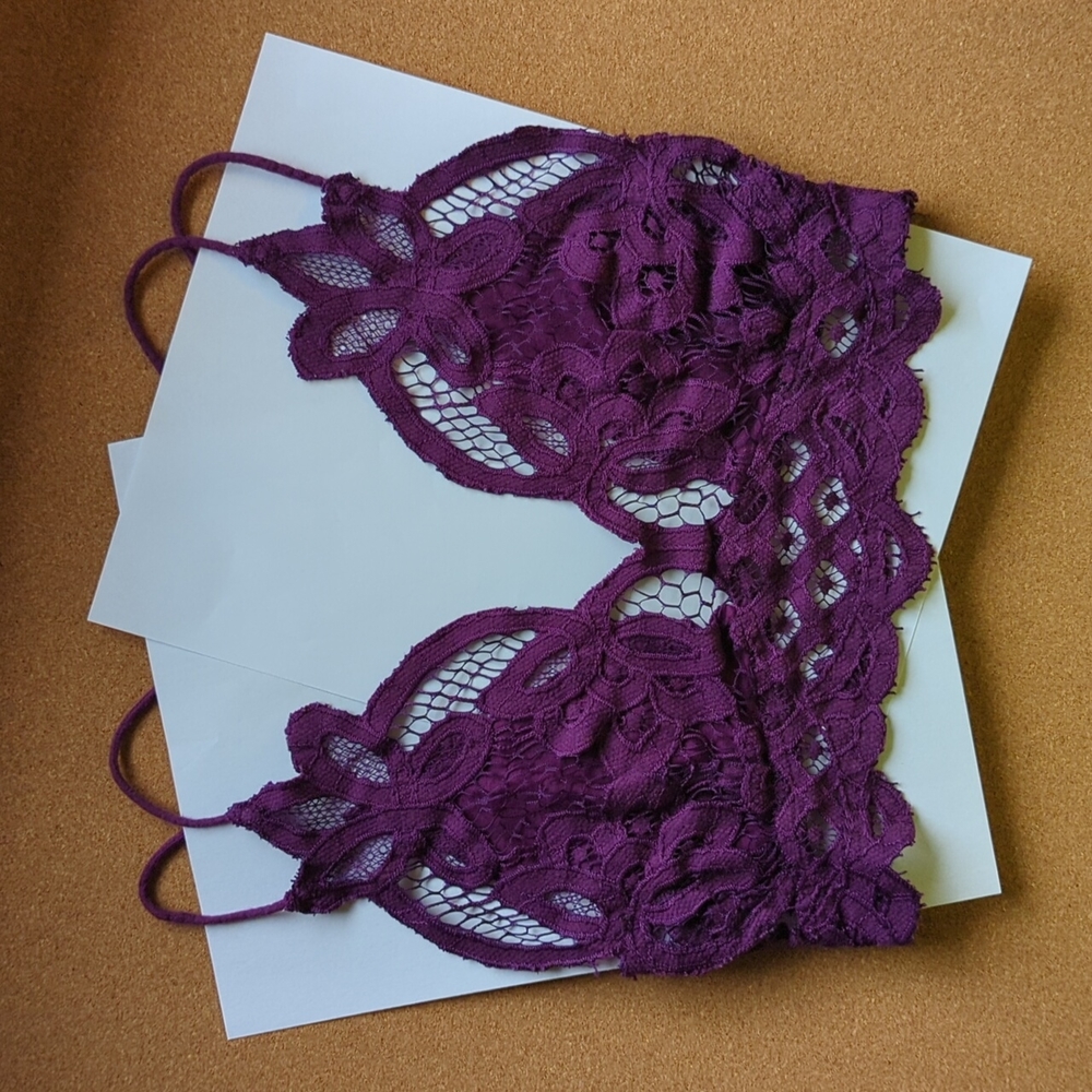 Free People Adella Lace Bralette - Purple